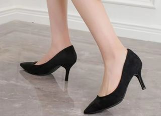Black Suede  (2 inches) FREE SHIPPING