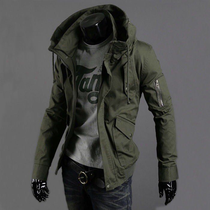 Mens sales hooded coat