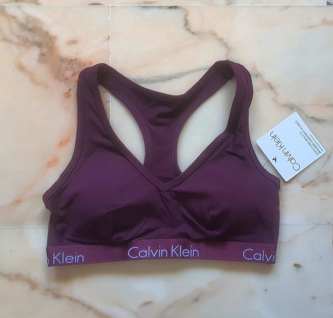 Maroon calvin klein bra discount