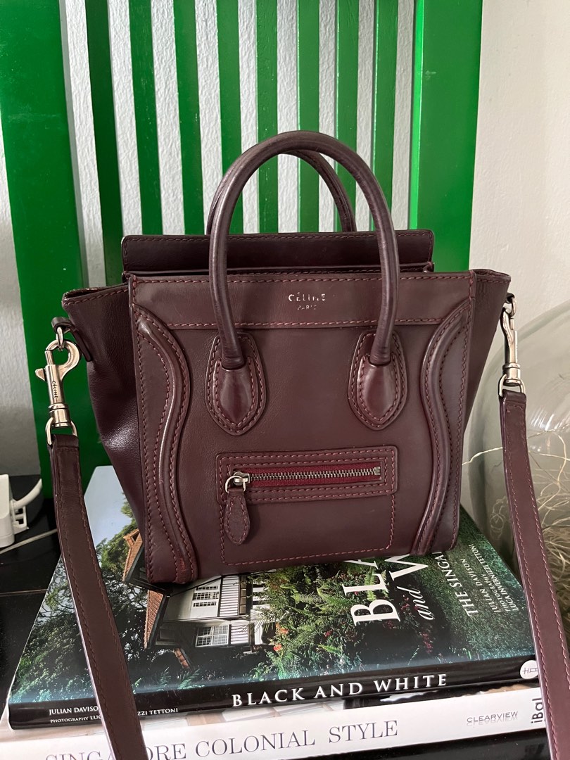 Celine luggage clearance burgundy