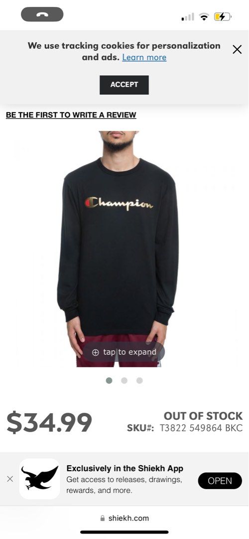 CHAMPION Heritage Gold Script Long Sleeve Men s Fashion Tops Sets Tshirts Polo Shirts on Carousell
