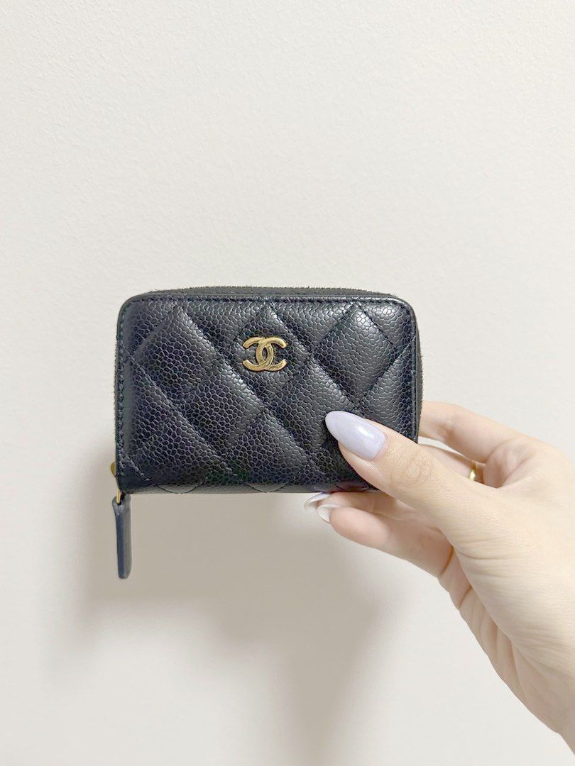 Zipped coin purse - Lambskin, yellow — Fashion | CHANEL
