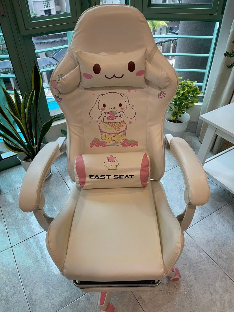 Cinnamoroll gaming office chair with leg rest