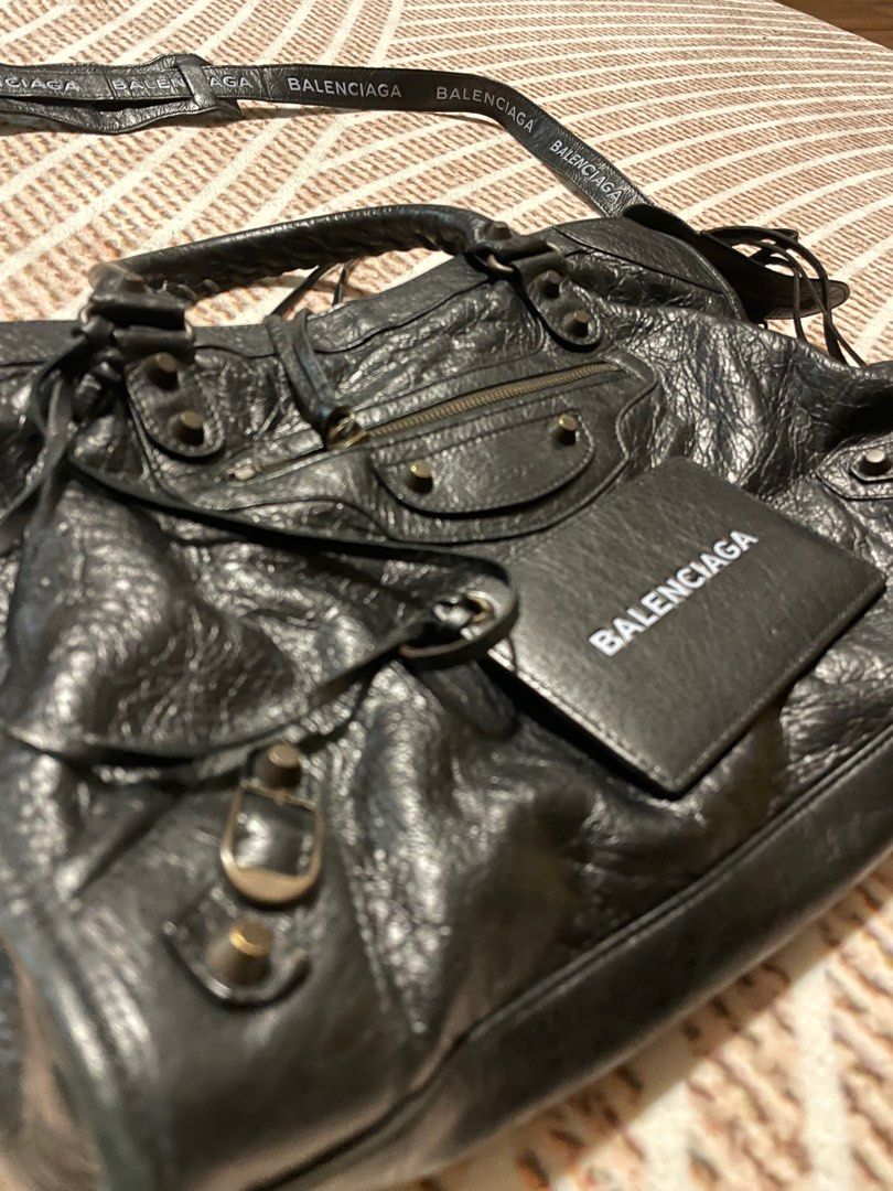 Balenciaga classic city aj satchel bag with logo hot sale strap