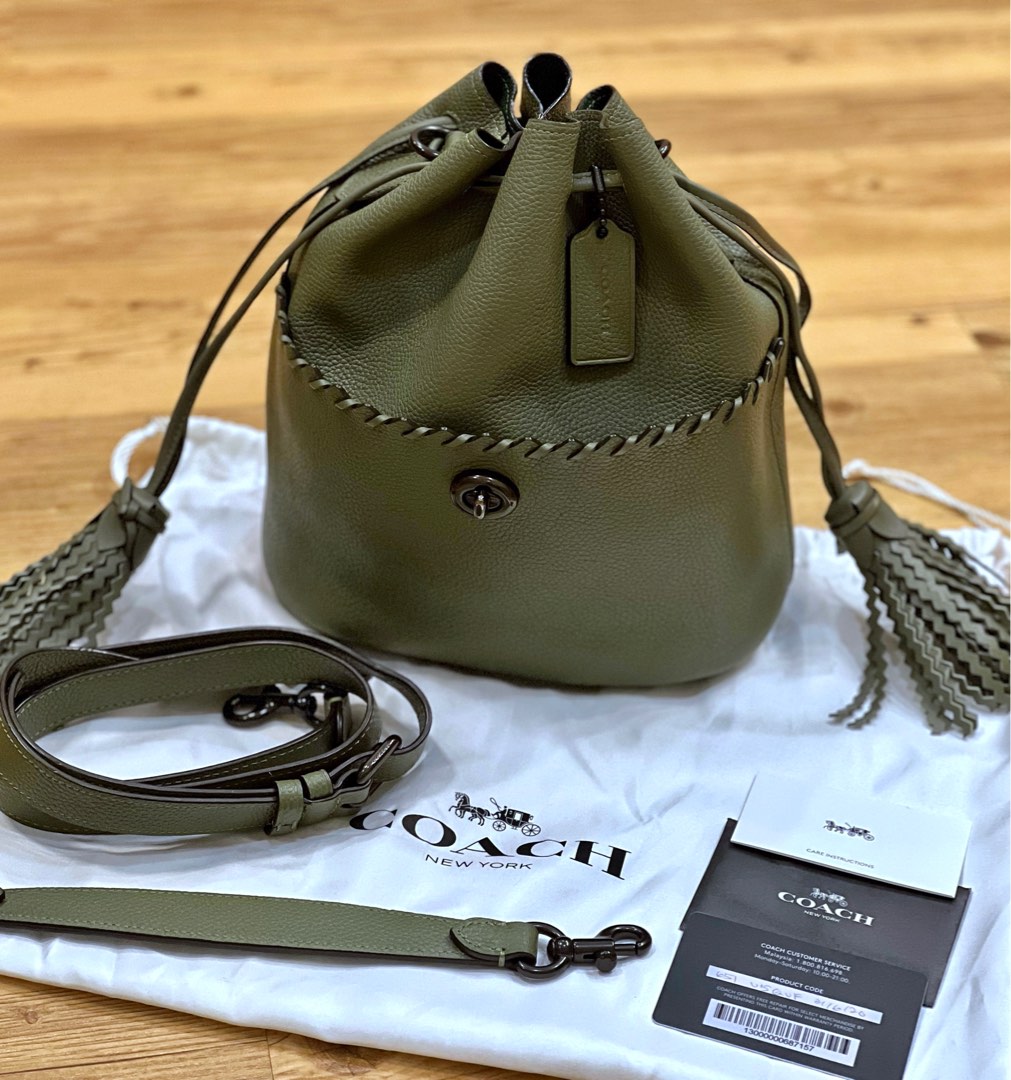 Coach lora whipstitch clearance leather bucket bag