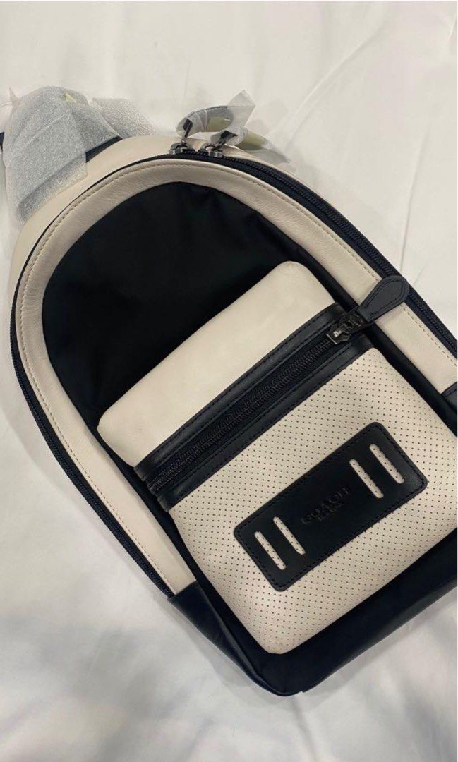 Coach Sling Bag Track Pack for Men in beige color, Men's Fashion, Bags