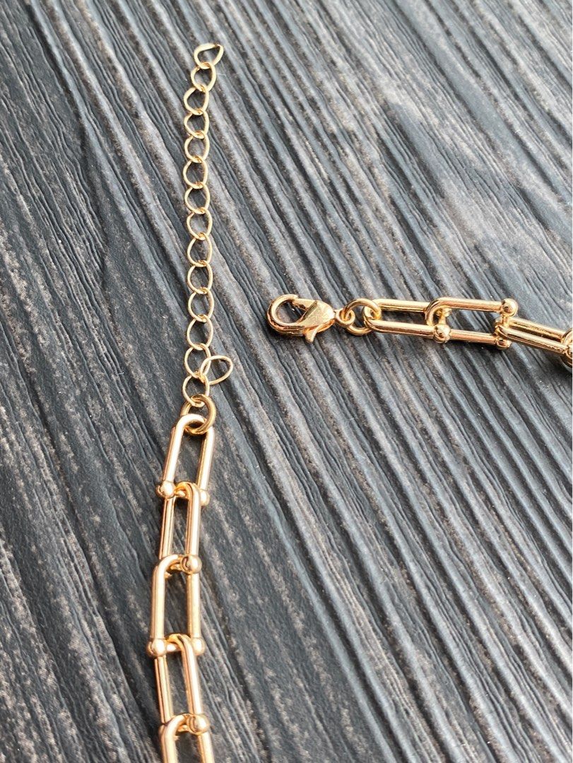 Mens gold top collar chain