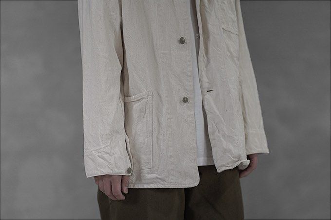 Comoli 21ss denim work jacket white, 他的時尚, 外套、夾克、大衣在 
