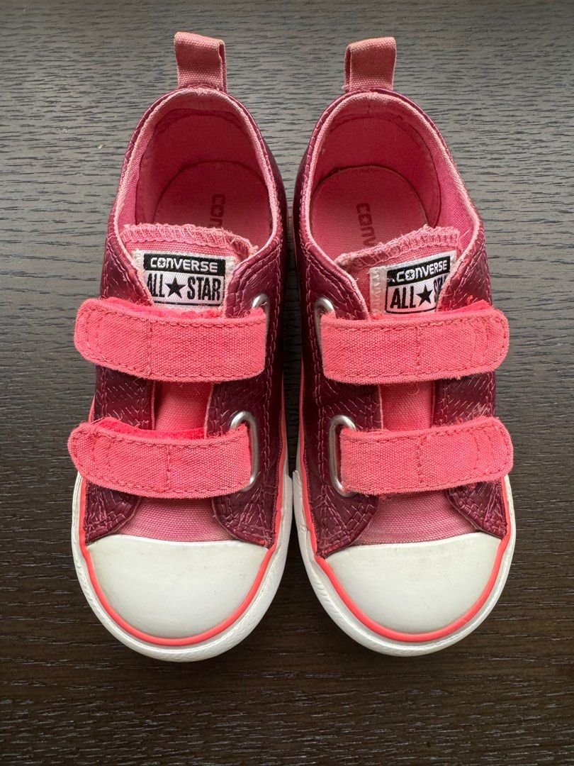Converse Sneakers Purple Pink Strap UK 9 EU25 15.5cm Babies