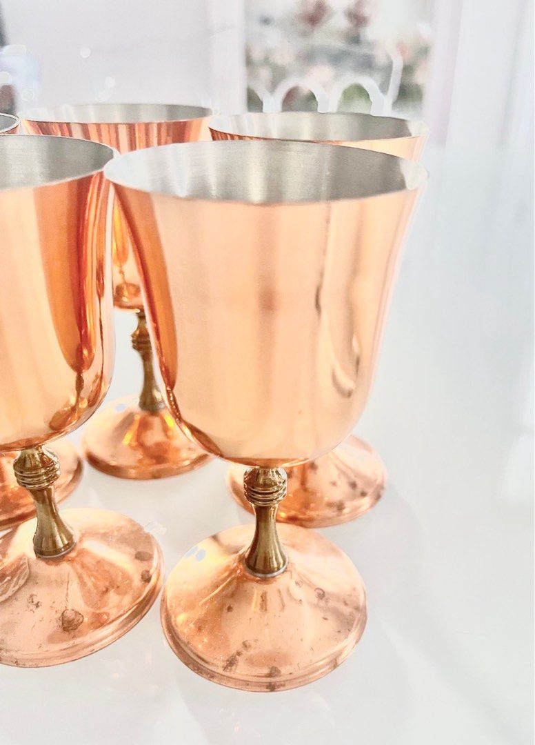 Copperware - Goblet set (5 pcs.) (Category: Other Kitchenware & Tableware) located in Mandaluyong City. Submitted by daisys.collection (Listing ID 1276036909, Image 2). Description: Copperware - Goblet set (5 pcs.) Purchased from Japan Brand new without box Buyer pays for shipping (Grab/Lalamove) Payment via Gcash, Maya or PNB Fund transfer RFS: Decluttering my vast collection No meet ups.