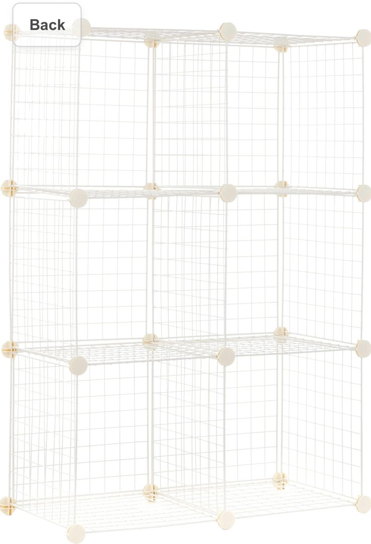 Cube Wire Grid Storage Shelves Cream colour, Furniture & Home Living