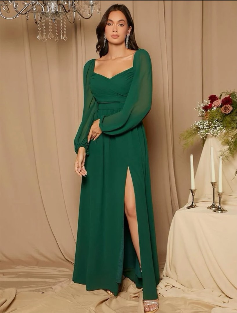 Dark Green Formal Dress, Women's Fashion, Dresses & Sets, Evening — free download