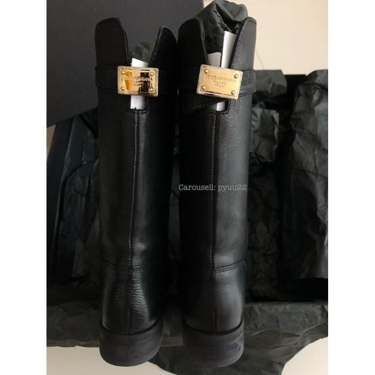 D&G Dolce&Gabbana Leather Boots (Size 36.5) 真皮中靴, 名牌, 鞋及波