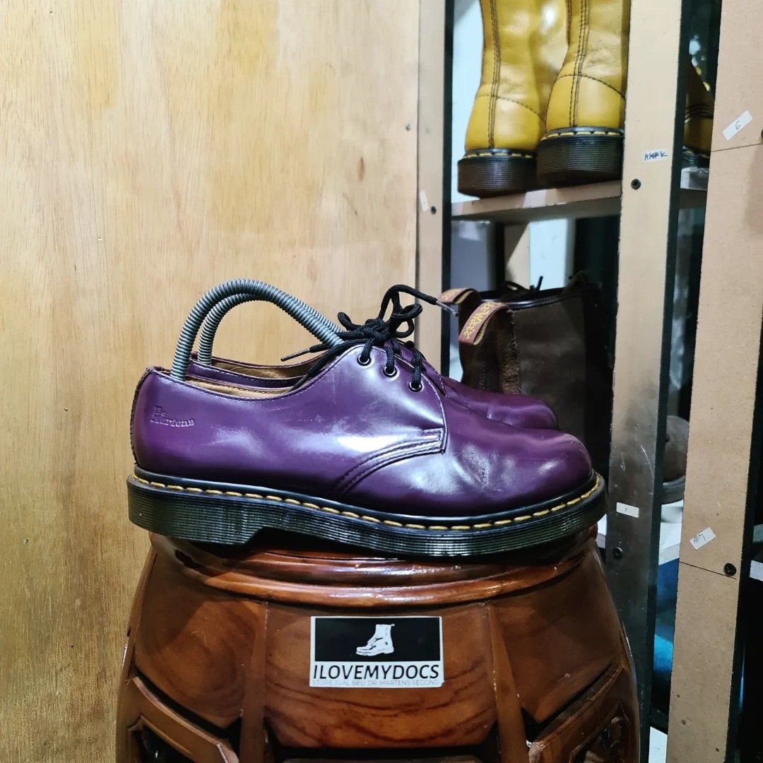 Dr. Martens 1461 PURPLE SMOOTH 38 24CM Fesyen Wanita Sepatu di