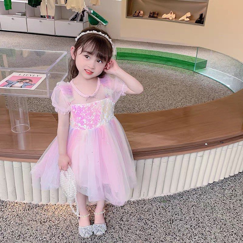 Pastel rainbow top tulle dress