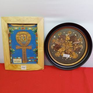 Dried Pressed flower and Papyrus art Wall decor picture frame 8"x8" to 7"x5" from UK 375 each *F12