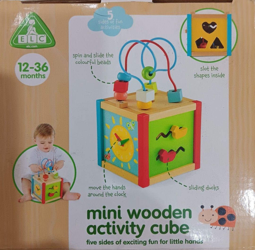 Elc mini wooden activity outlet cube