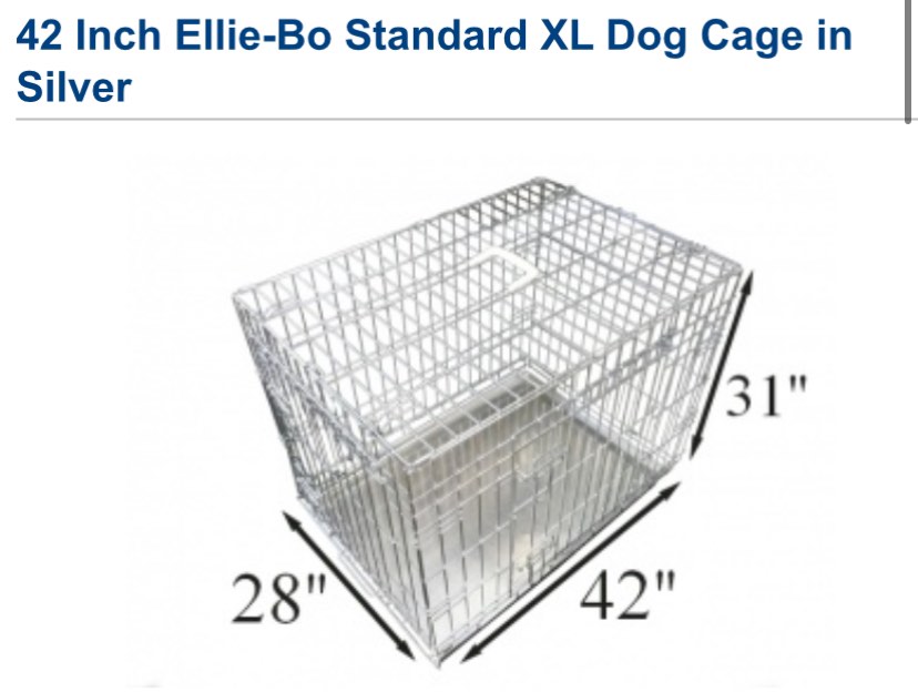 EllieBo 42inch XL Dog Cage Silver, Pet Supplies, Homes & Other Pet