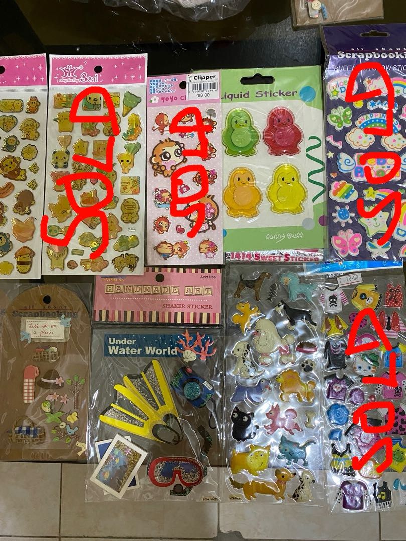 Embossed Stickers (9 packs) (Category: Art & Prints) located in Marikina City. Submitted by prelovedbybcube (Listing ID 1145876995, Image 3). Description: Embossed Stickers 9 packs for PHP 280.00 Buy 3 packs for PHP 100.00 RFS: Decluttering sticker collection.