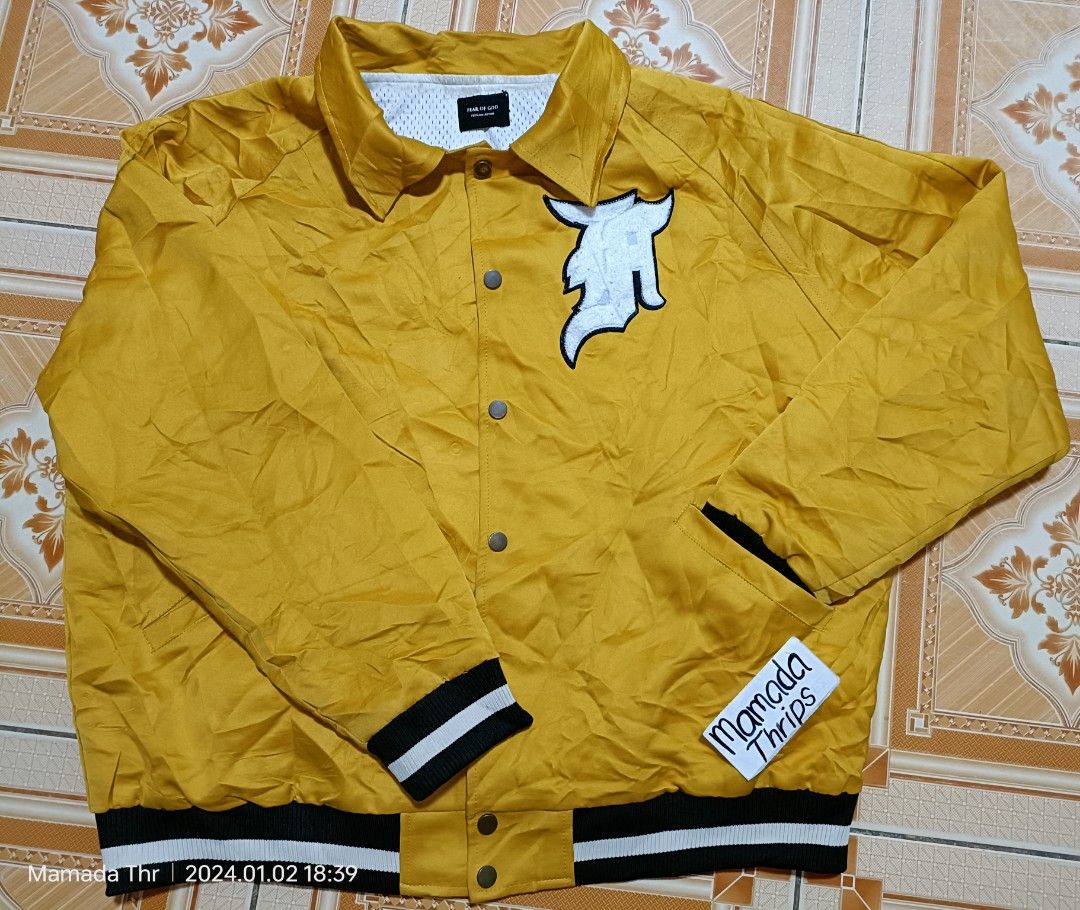 Fear of god satin baseball jacket cheap