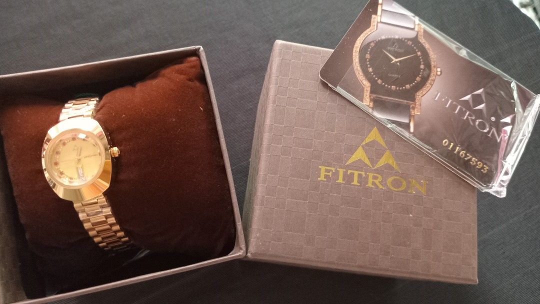 Fitron watch sales gold plated