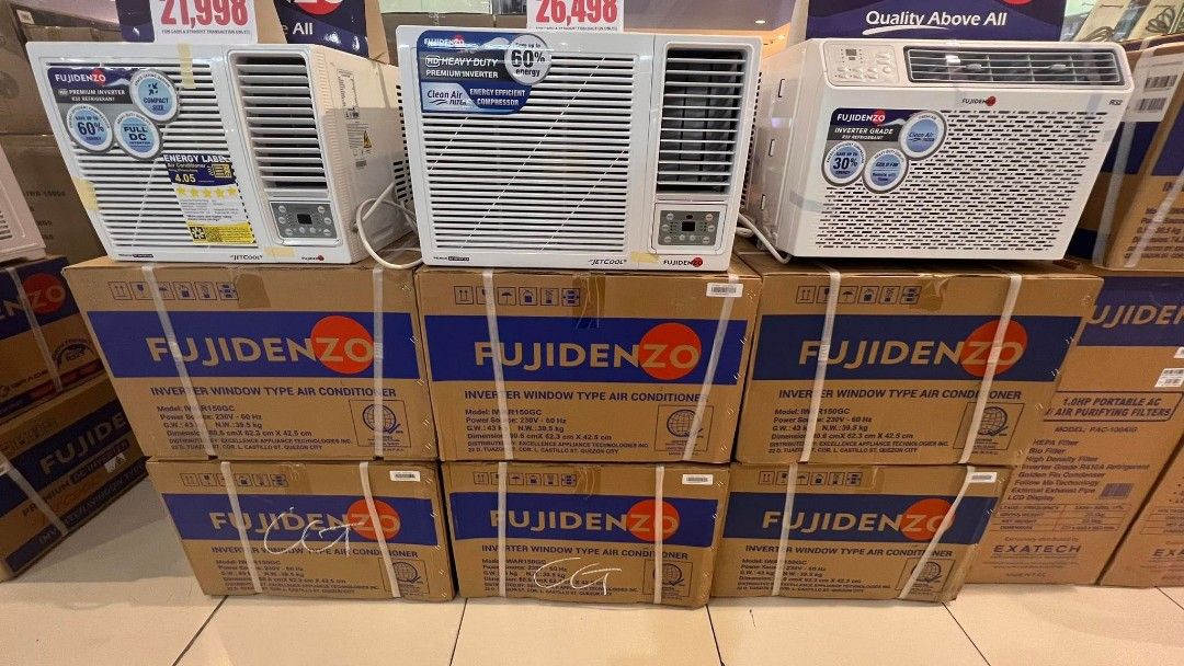 Fujidenzo window type Aircon Manual and Remote Inverter grade, TV ...
