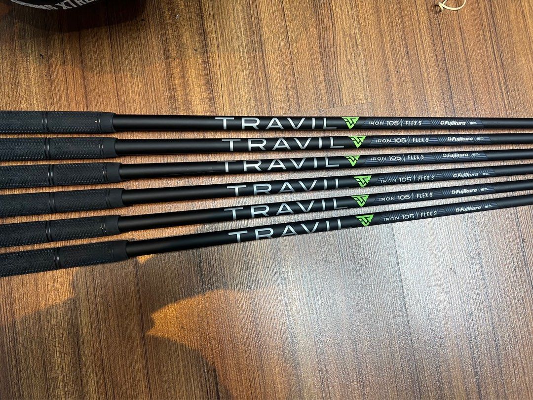 Fujikura Travil 105 R (5-P) (6Pc) Graphite Iron Shafts + Grips [PREMIUM  AFTERMARKET Shafts] (Golf Club Set)