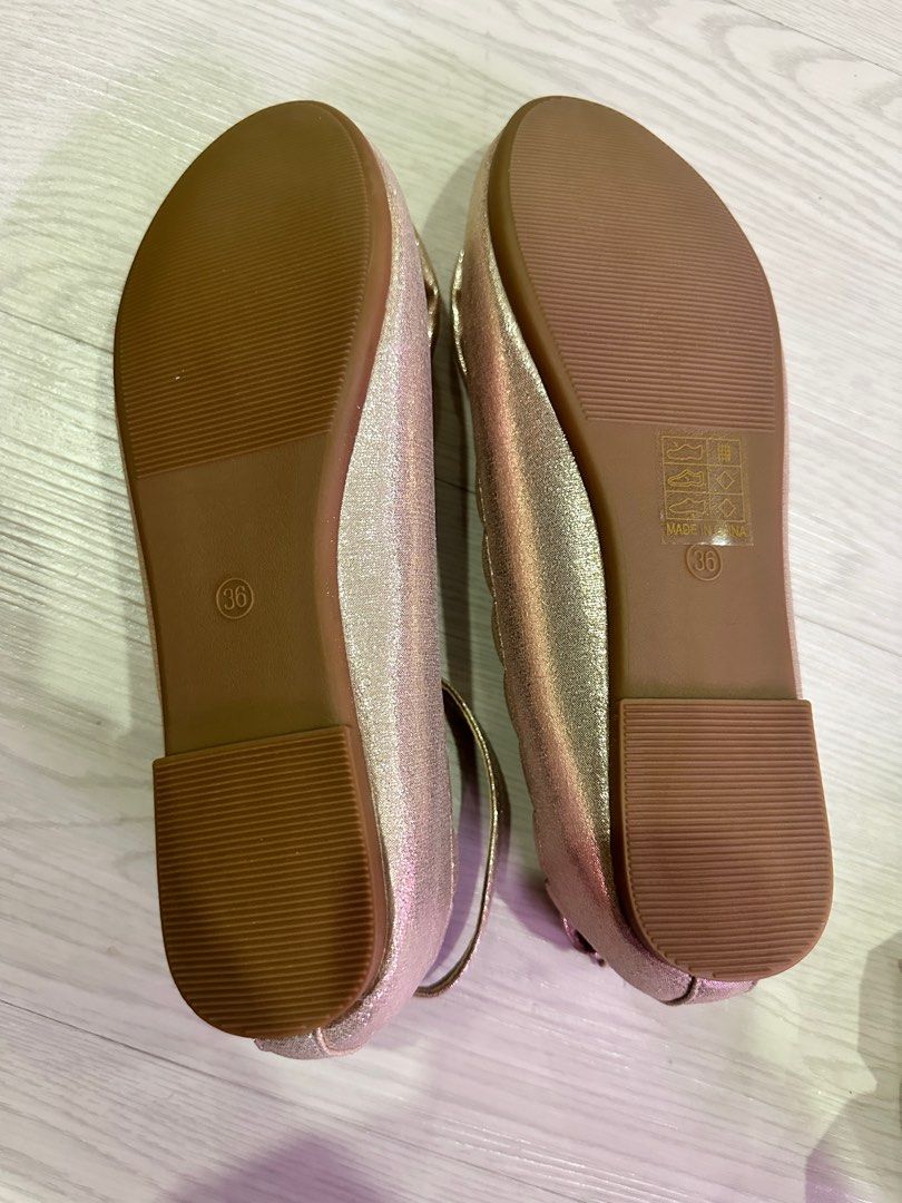 Girls Shoes Metallic Bow Ankle Babies Kids Babies Kids