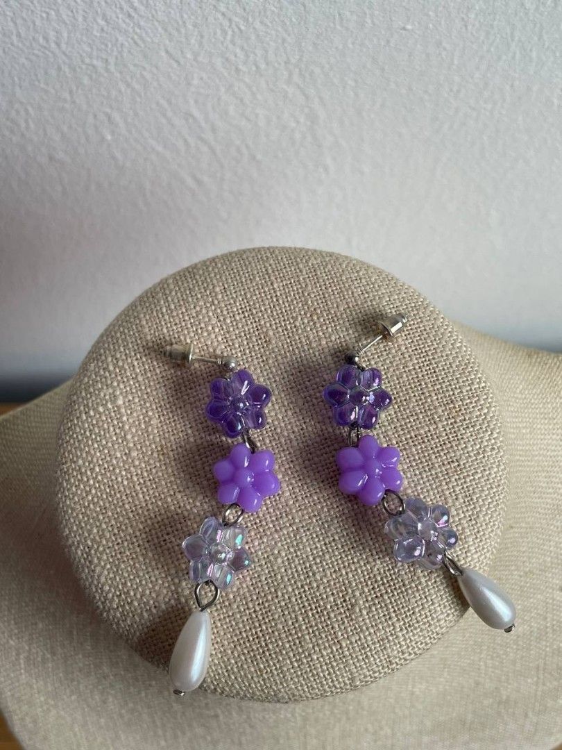 Purple earrings on sale