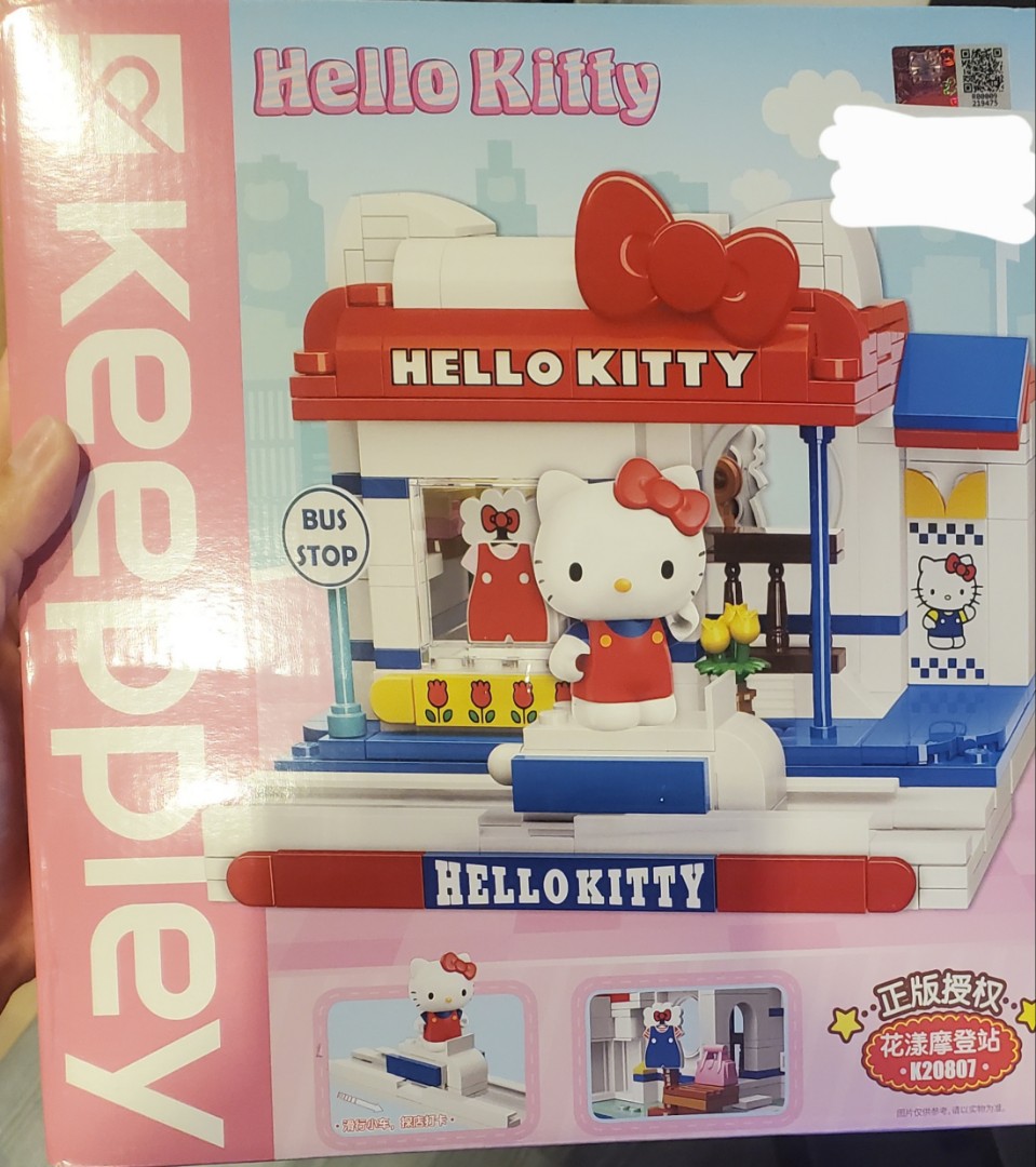 Keeppley Sanrio Hello Kitty Modern Fashion Shop Bus Stop Lego Building  Blocks