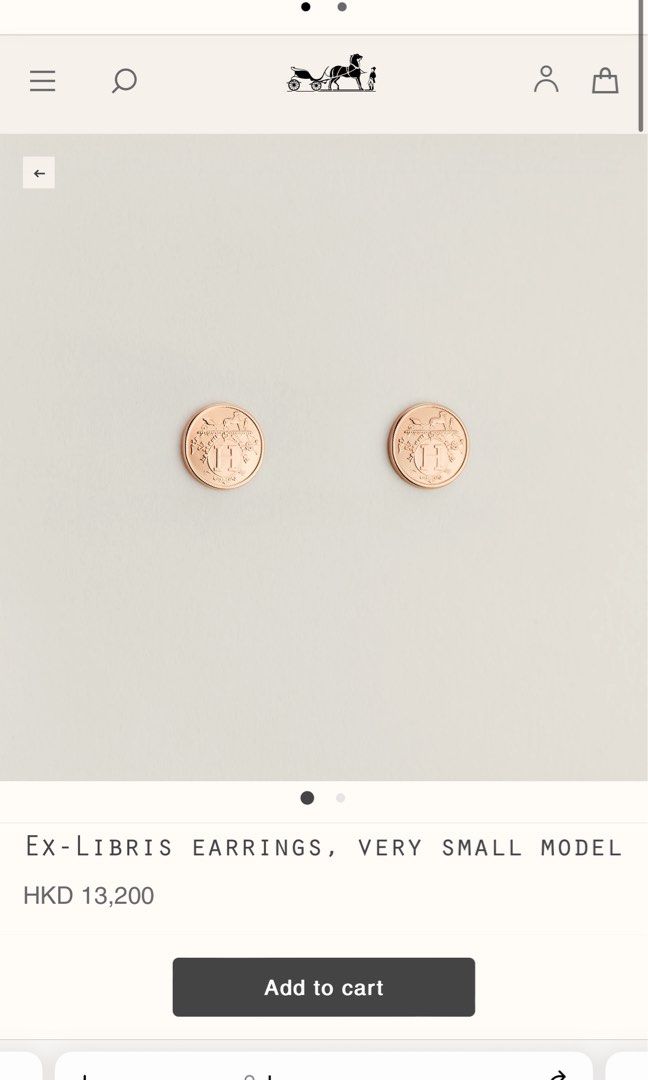 人気商品☆HERMES Ex-Libris earrings, very small model Hermès Ex-Libris earrings, very small model | Hermès USA