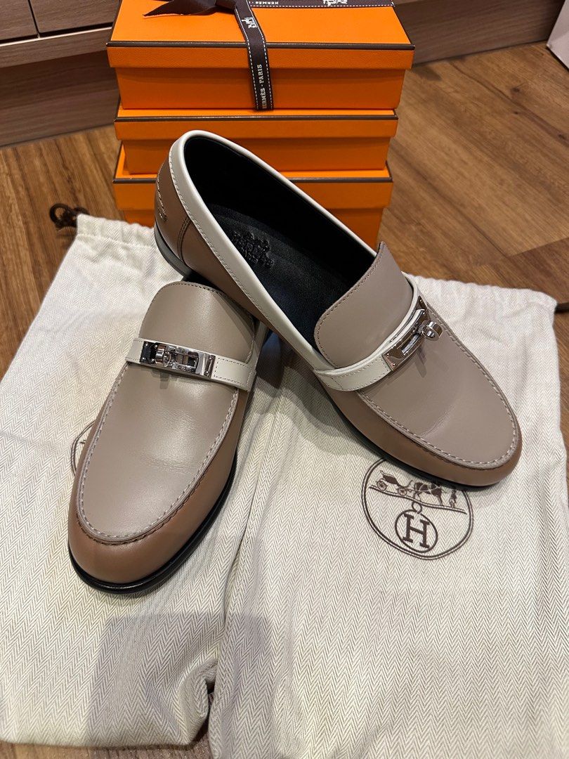 Hermes size 40 ladies Mocassin Rose Perle