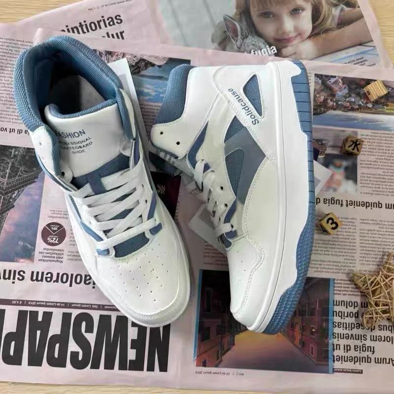 High top shoes men s summer sports leisure small white board shoes