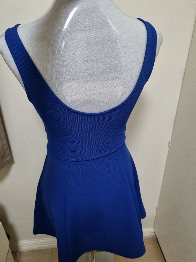 H&M divided royal blue dress, Women's Fashion, Dresses & Sets, Dresses on  Carousell