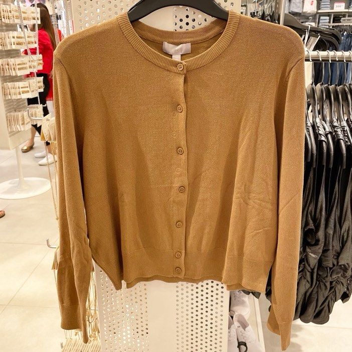Mustard cardigan h&m discount