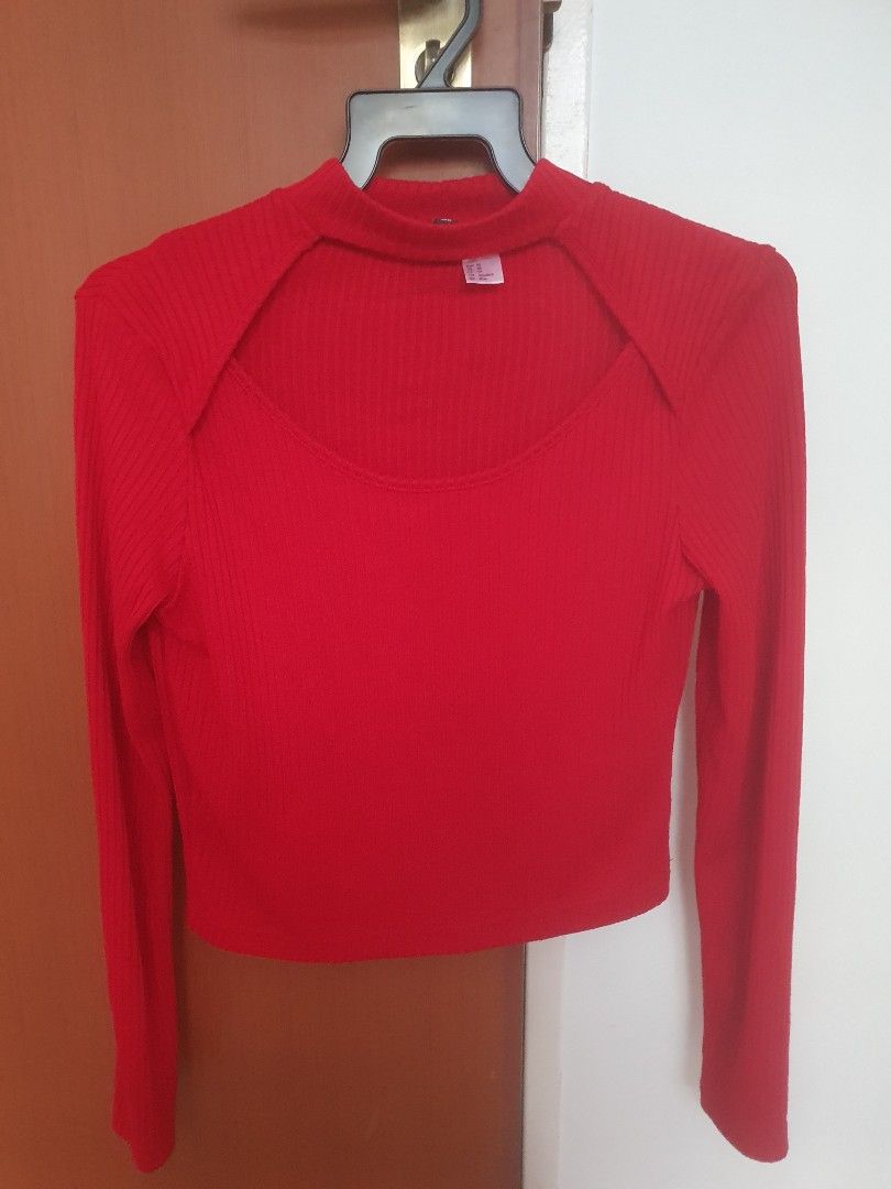 H M Ribbed Cut Out Jumper Women s Fashion Tops Other Tops on