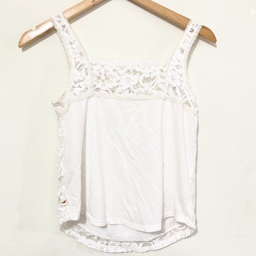 Hollister white lace top discount
