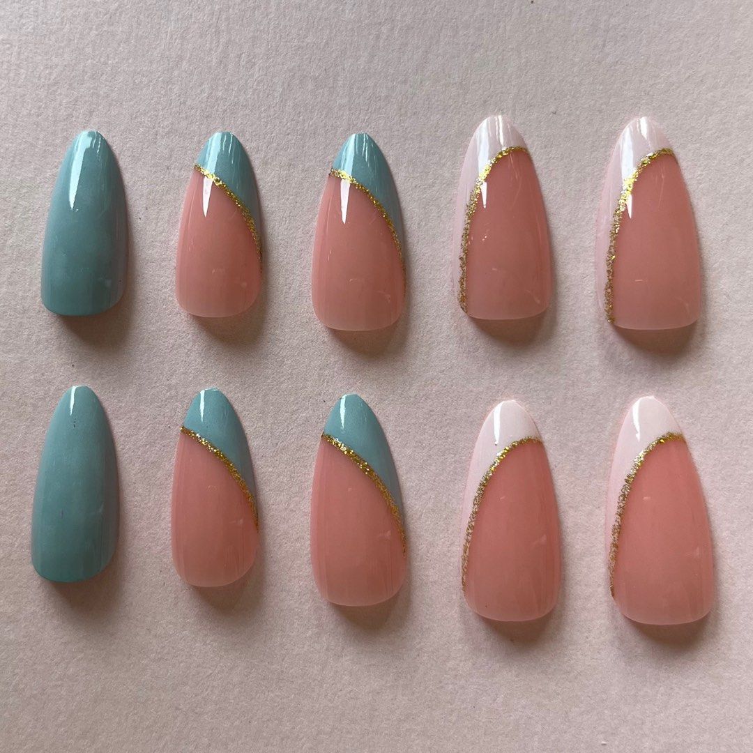(2 for p250) Ice Blue Press on Nails (Category: Hands & Nails) located in Quezon City. Submitted by sam.kim (Listing ID 1275972681, Image 1). Description: You! Nails press-on nails - High-quality ABS acrylic - Reusable - Easy-to-use and remove - Different nail sizes What you get: - 24 pieces press-on acrylic nails - 1 wooden stick - 1 nail file How to apply: 1. Clean and trim nails. 2. Choose the right size of press-on nails. 3. If using nail adh