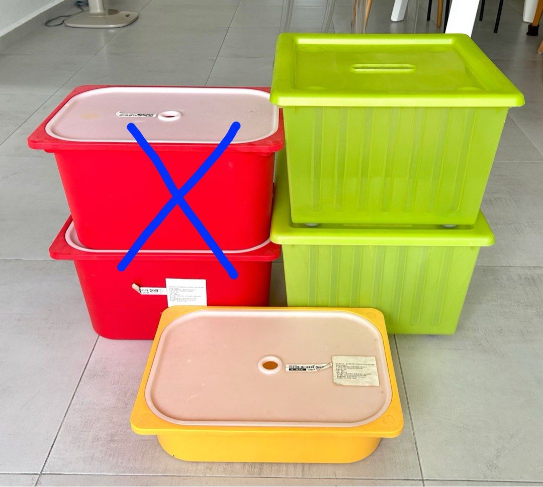 Ikea storage boxes and lids, Furniture & Home Living, Home Improvement