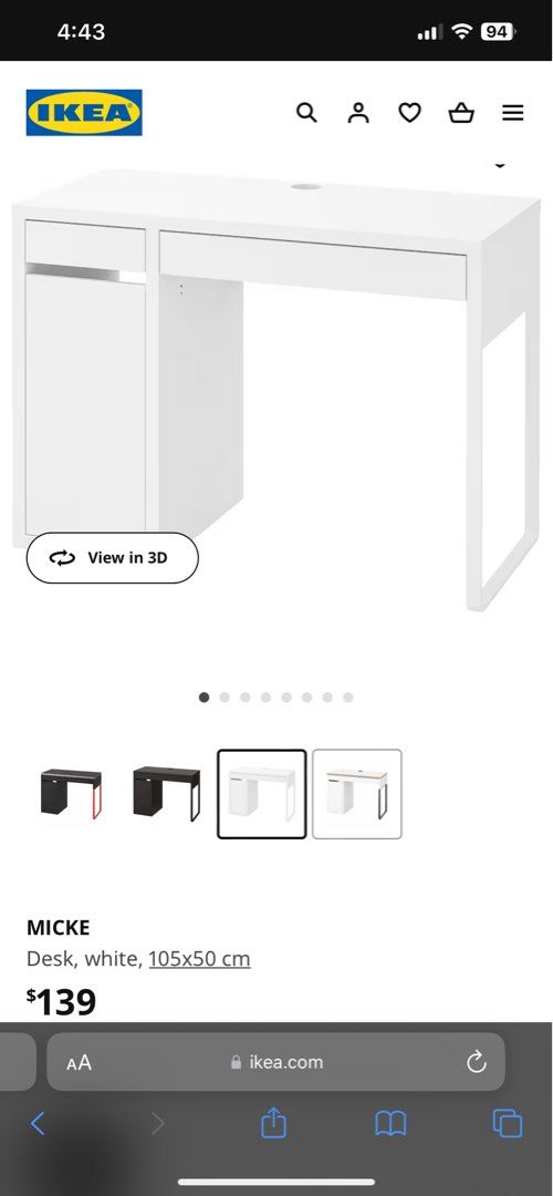 IKEA Study table and chair, Furniture & Home Living, Furniture, Tables & Sets on Carousell
