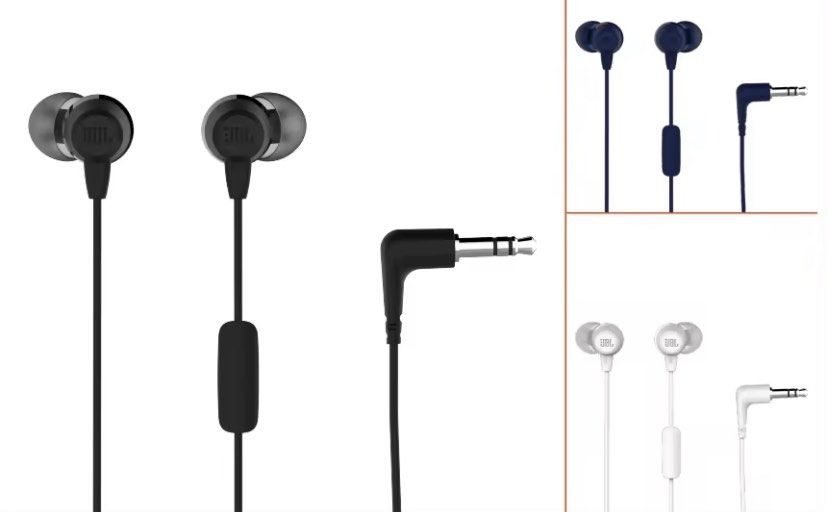 JBL In-Ear Headphones (Category: Earphones) located in Puerto Princesa. Submitted by kanejela (Listing ID 1276017822, Image 3). Description: Original Brand new and Sealed box Colors available: Black 1 pc White 2 pcs Blue 1 pc .