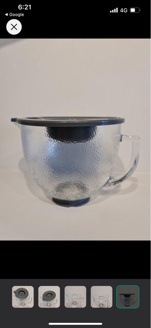 KitchenAid 5-Qt. Tilt-Head Hammered Glass Bowl with Lid (K5GBH) 