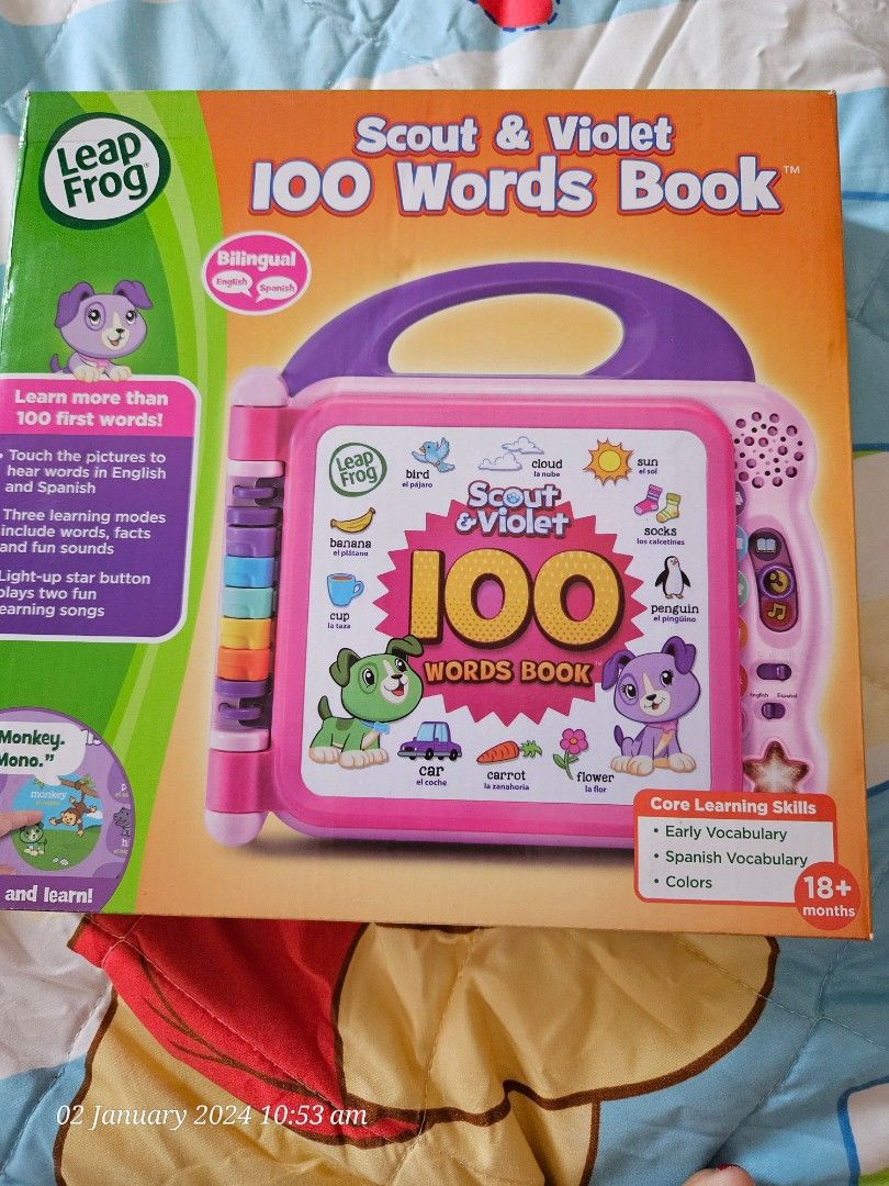 Leapfrog scout and violet 100 words book bilingual sale