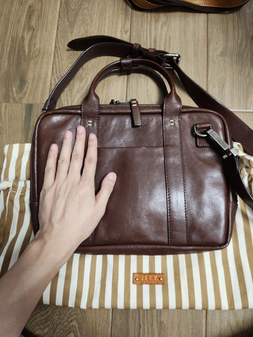 Mens leather sales document bag