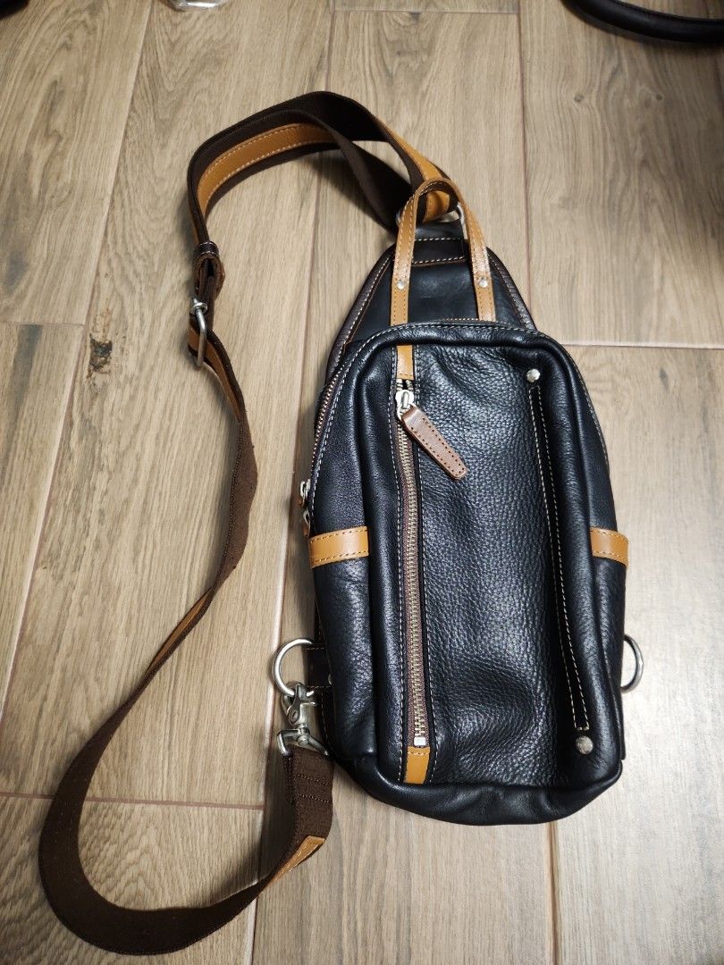 Mens leather cross body sling bag sale