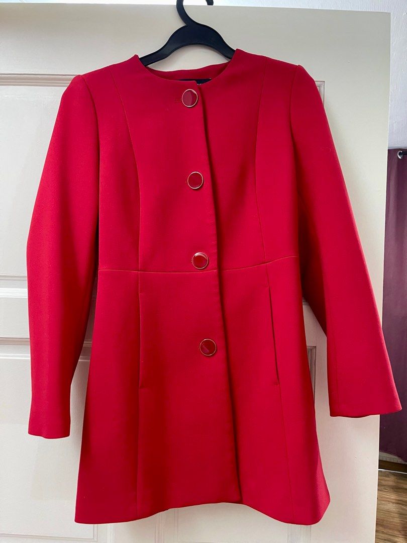 LIKE NEW Premium Luxurious Zara Red Coat Women s Fashion Coats