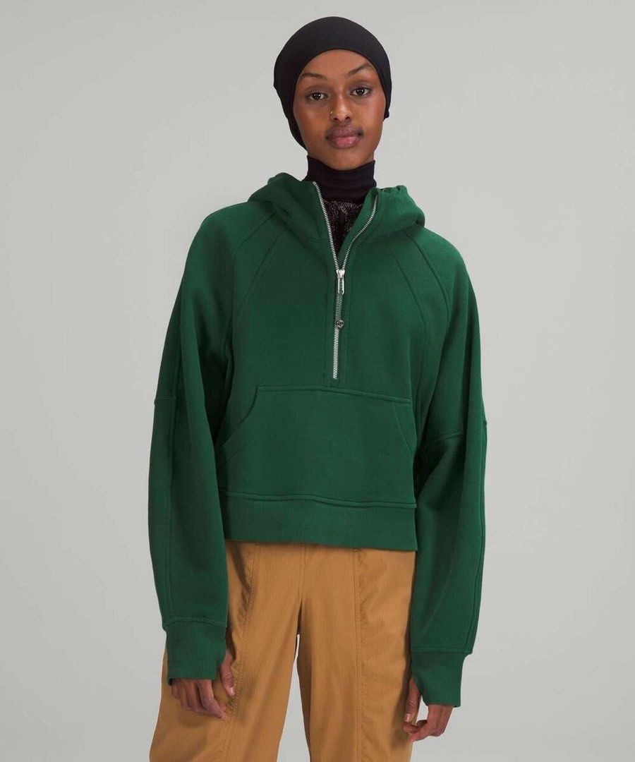 lululemon scuba half zip everglade green, Women's Fashion, Activewear on  Carousell