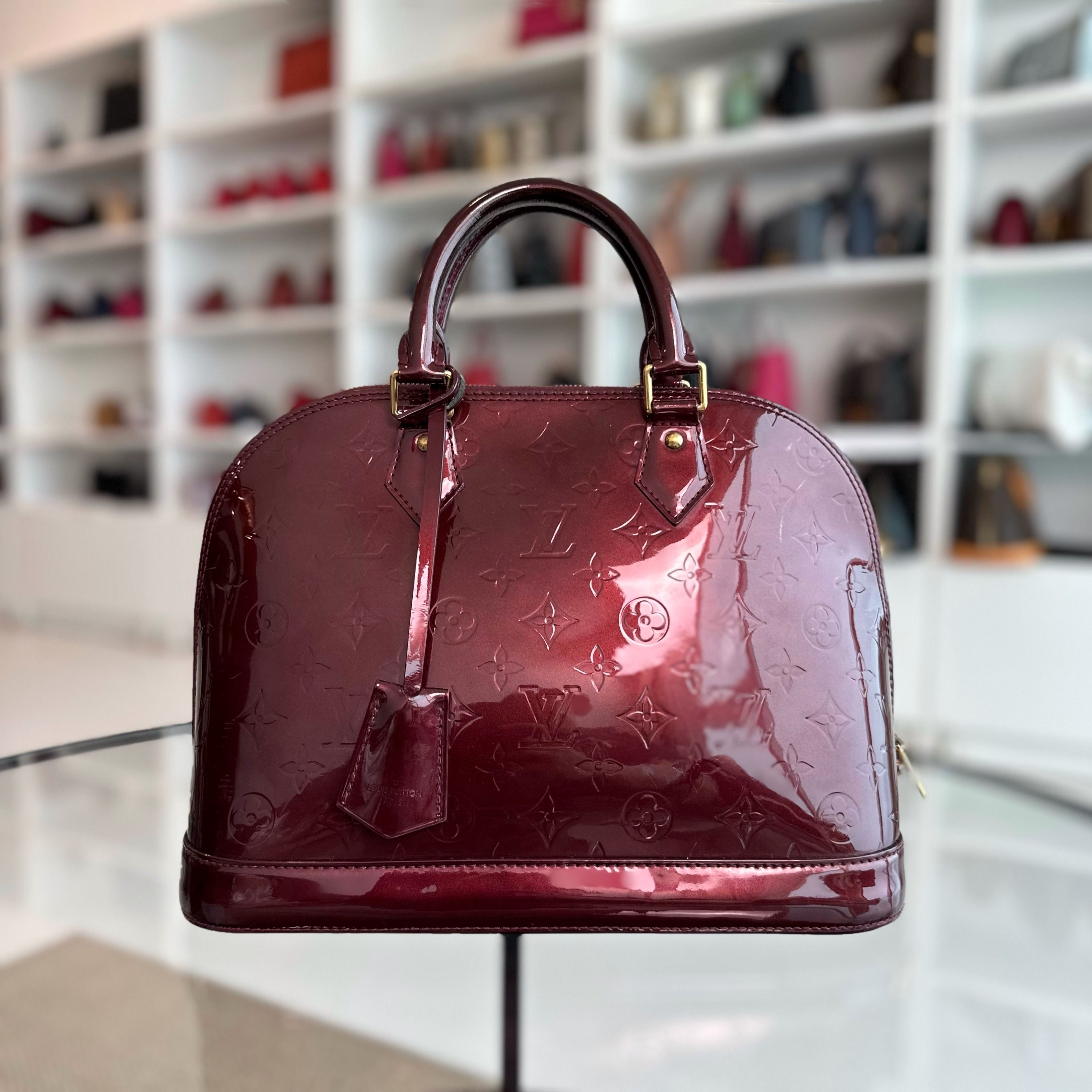 Red louis vuitton bag patent leather sale
