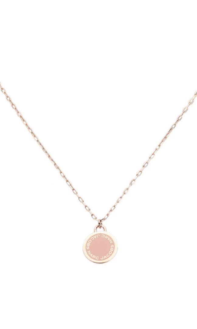 Marc jacobs enamel logo disc necklace outlet