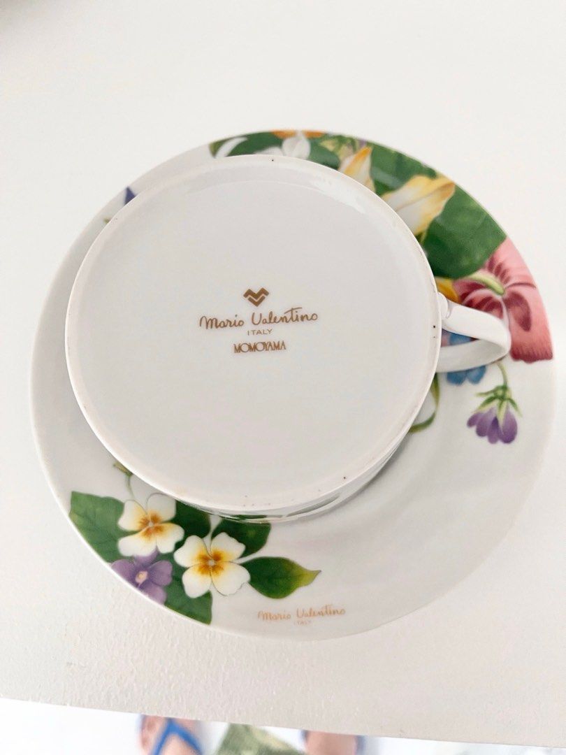 Mario Valentino cup & saucer set (Category: Coffee & Tea Tableware) located in Mandaluyong City. Submitted by daisys.collection (Listing ID 1275998321, Image 3). Description: Mario Valentino cup & saucer set 2 cups and 2 saucers Guaranteed original purchased from Japan Brand new without box Buyer pays for shipping (Grab/Lalamove) Payment via Gcash, Maya or PNB Fund transfer RFS: Decluttering my vast collection No meet ups.